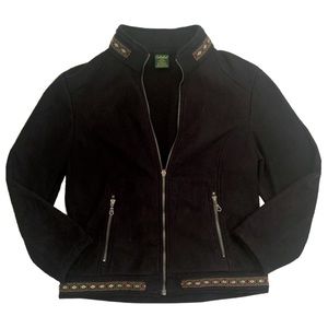 Cabela’s Suede Embroidered Zip Up Jacket Coat